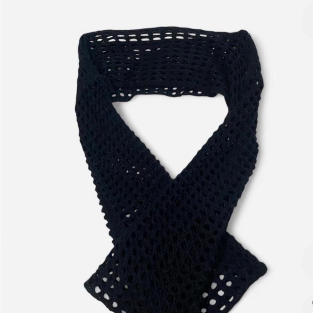 Black crochet shoulder shawl